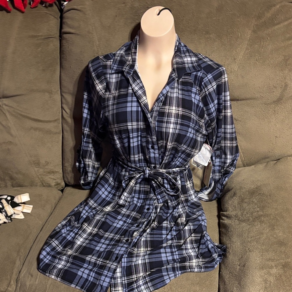 Stella Tweed Navy and White Plaid Dress